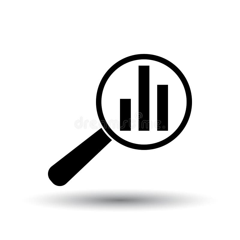 Analyticssymbol. Analytics Icon. Black on White Background With Shadow. Vector Illustration