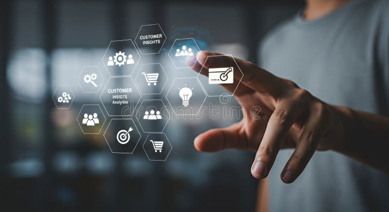 Analyzing Customer Insights for Business Growth stock illustration
