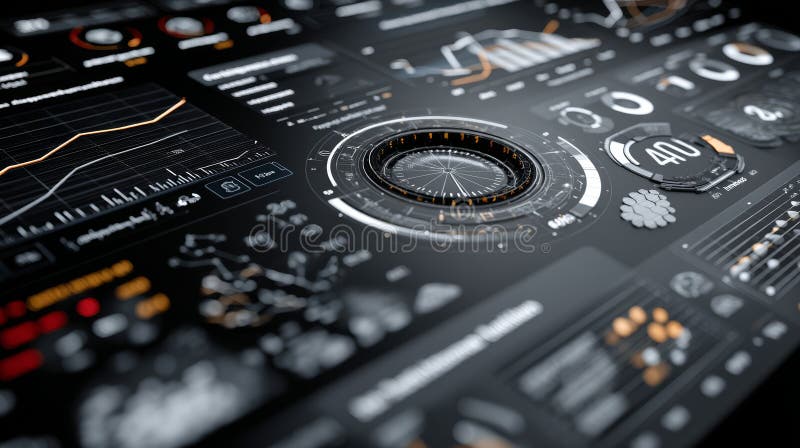 Analyzing Customer Journey Data with Digital Dashboard and Graphs for Insights stock illustration