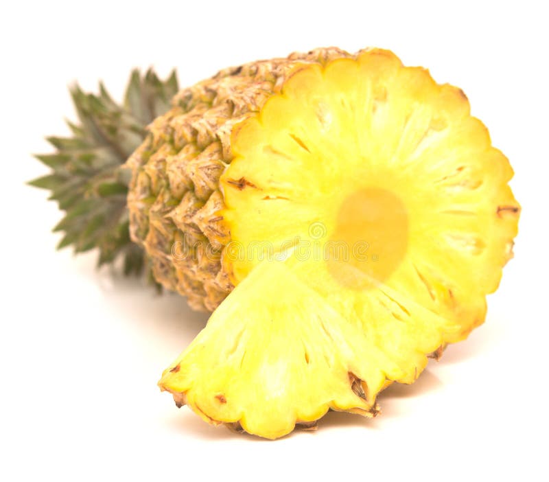 Ananas op wit stock afbeeldingen
