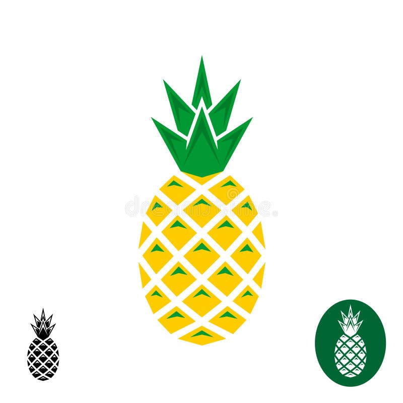 Ananas vectorembleem Het geometrische scherpe embleem van de hoekenstijl stock illustratie Ananas vectorembleem Het geometrische scherpe embleem van de hoekenstijl stock illustratie