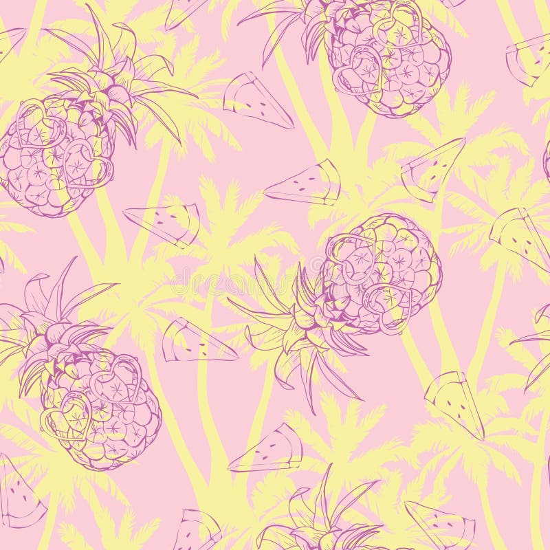 Ananasbakgrund Sömlös modell för vektor med tropisk frukt svart white Skissa illustrationen stock illustrationer Ananasbakgrund Sömlös modell för vektor med tropisk frukt svart white Skissa illustrationen stock illustrationer