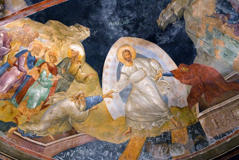 The Anastasis fresco in the Kariye Museum in Istanbul, Turkey