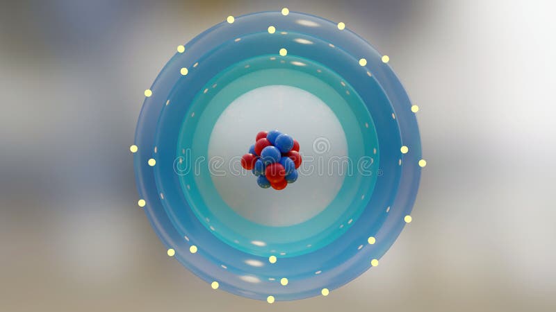 Anatomia atomica modello atomico o struttura elettroni che orbitano attorno al nucleo particelle singolo atomo e alla sua nuvola d immagini stock