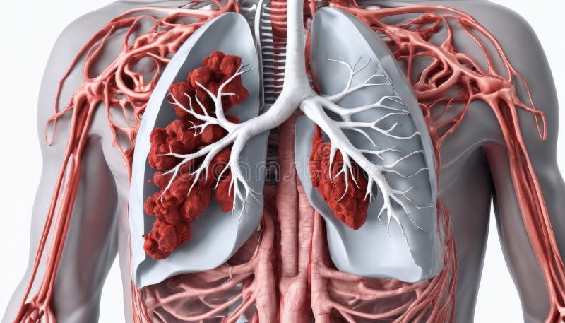 An Anatomical Illustration of the Human Lungs and Bronchial Tree Stock ... Biology Diagrams