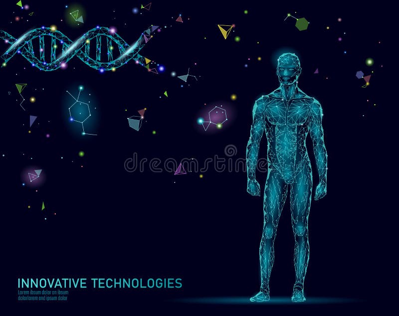 Anatomie abstractă a corpului uman. tehnologie ADN inginerie știință inovație tehnologie superman. clonarea în domeniul sănătății vector illustration