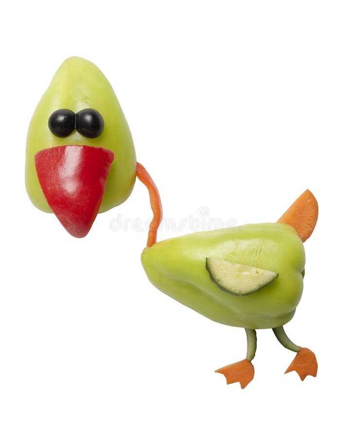 Anatra divertente fatta delle verdure immagini stock libere da diritti Anatra divertente fatta delle verdure immagini stock libere da diritti