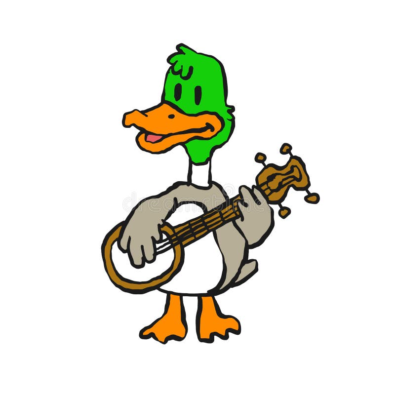 Anatra pazza che gioca banjo royalty illustrazione gratis Anatra pazza che gioca banjo royalty illustrazione gratis