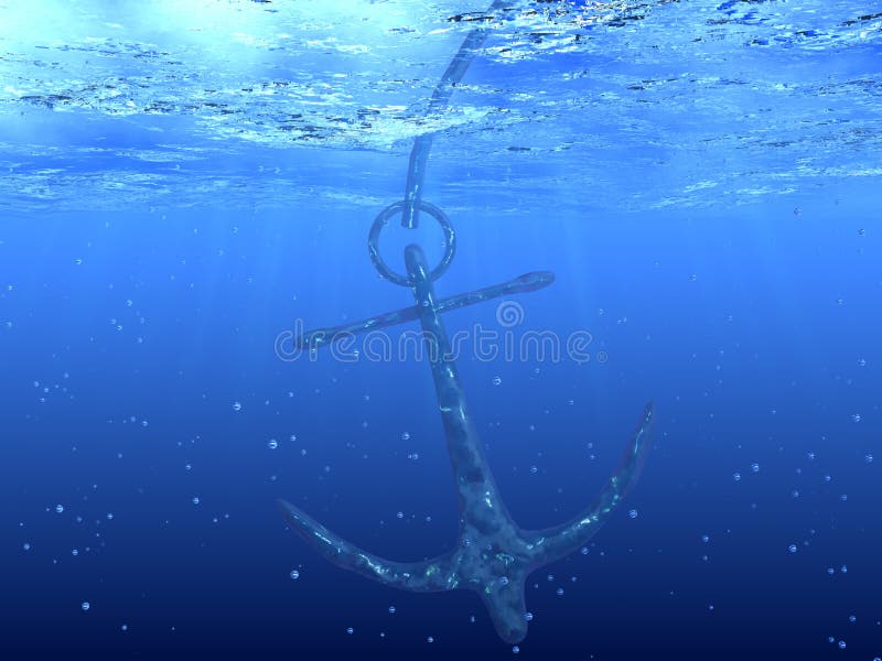 Underwater Scene with Anchor Stock Illustration Illustration of sail, nature 21390245