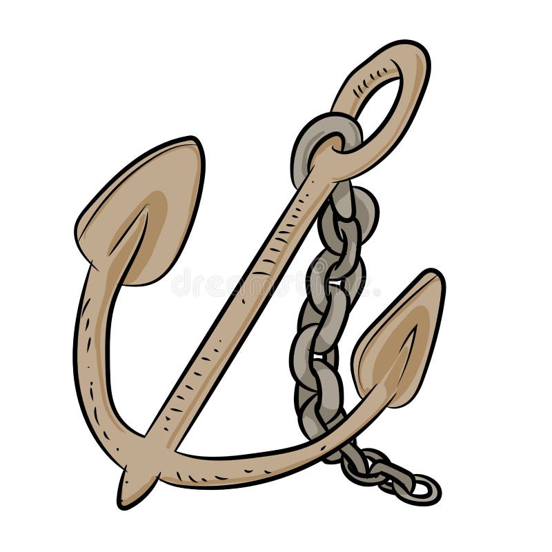 Anchor Cartoon - Vector Illustration