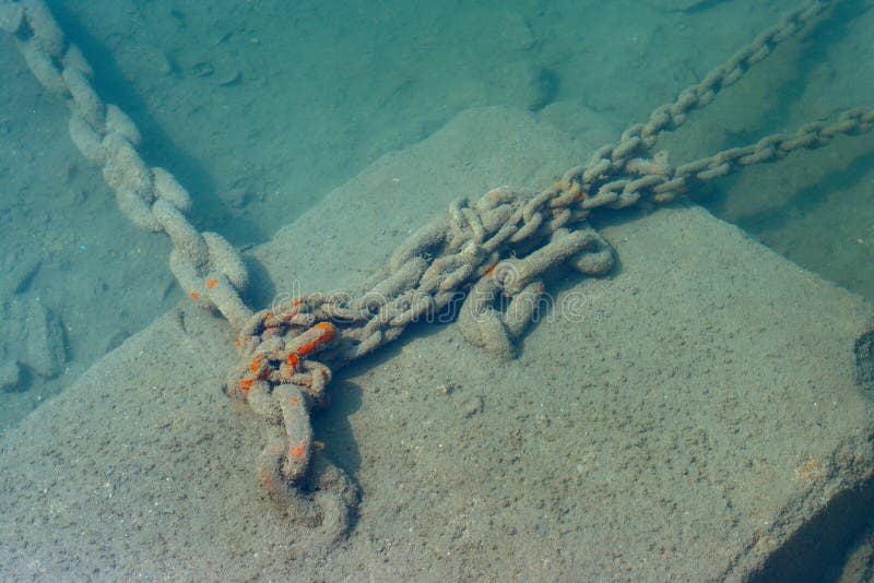 Underwater chain stock photo. Image of navy, ocean, peaceful - 4221124