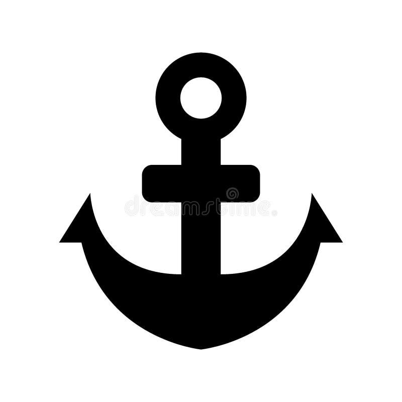 Anchor outline icon isolated clip art Royalty Free Vector