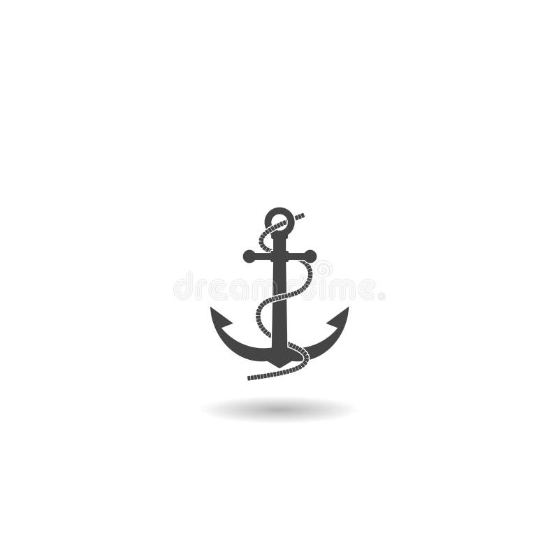 Anchor Logo Icon Boat Ship with Shadow Stock Vector - Illustration of ship,  retro: 274494489