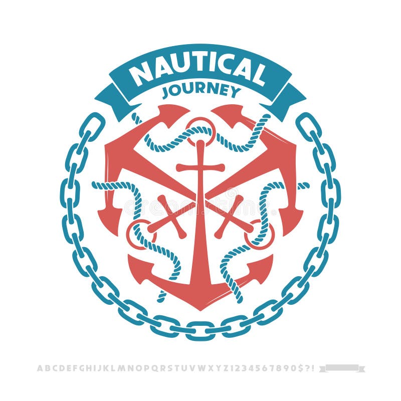 Anchor Logo, Nautical Adventure Emblem, T-shirt Print Style. Stock ...