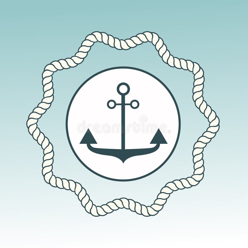 Anchor Nautical Symbol Vector Badge. Stock Vector - Illustration of ...