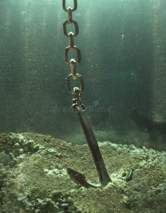 Anchor on ocean floor