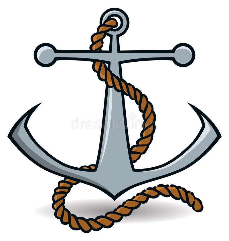 Anchor Illustration of isolated, navy, - 34050219