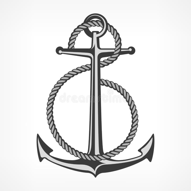 A Realistic Anchor Illustration Pic With Rope, Anchor, Anchor Logo