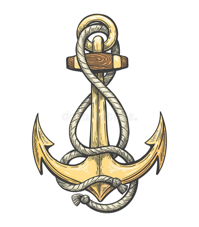 Anchor in Ropes Colorful Tattoo Stock Vector - Illustration of icon, retro: 181100597 Anchor in Ropes Colorful Tattoo Stock Vector - Illustration of icon, retro: 181100597
