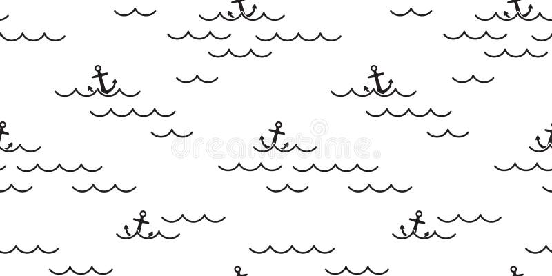 Anchor seamless pattern vector ocean sea boat beach scarf isolated maritime Nautical repeat wallpaper tile background white