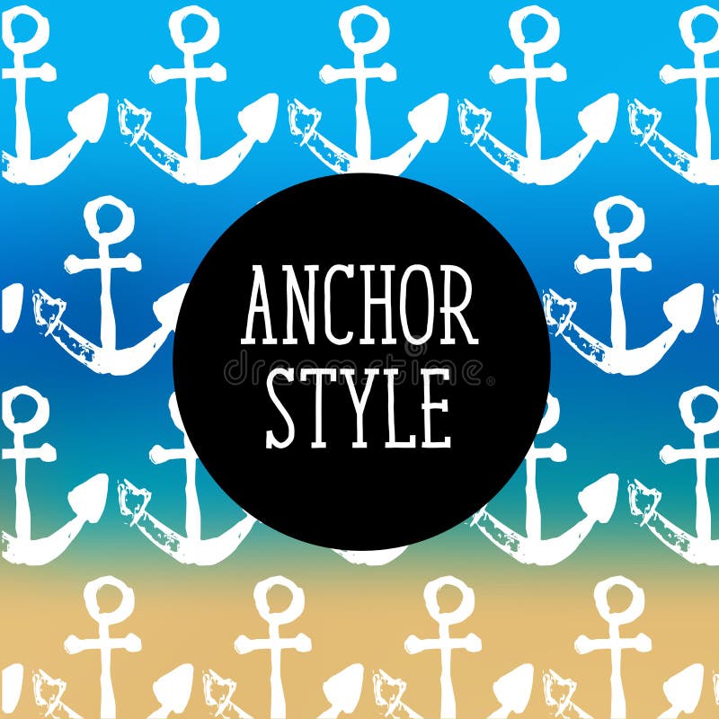 Anchor Style Vector Red Pattern Sea Ocean vector illustration
