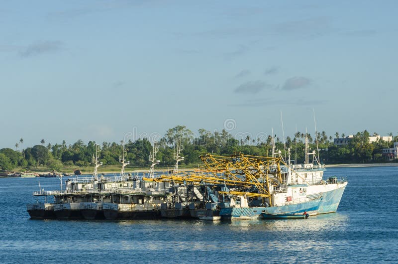 Anchored fishingboats Dar es Salaam