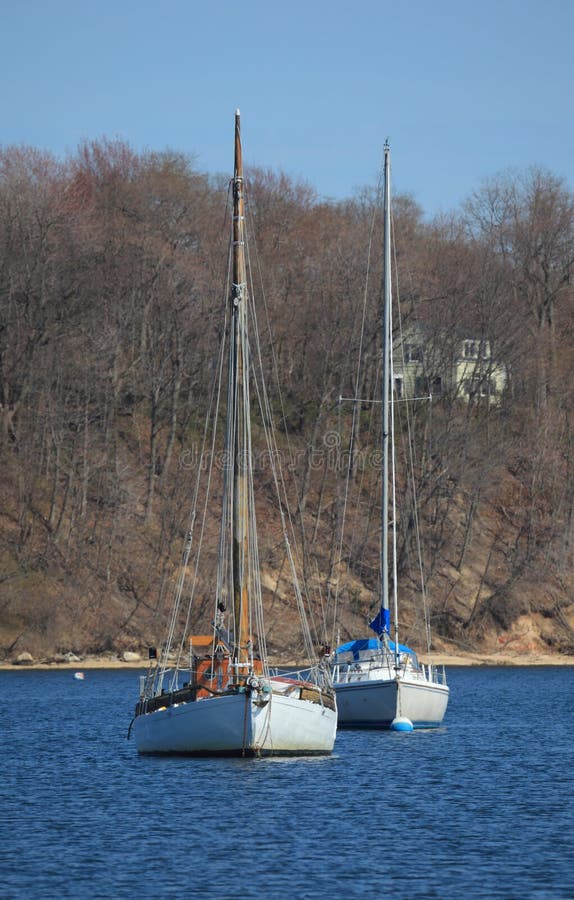 Anchored Sailboats Royalty Free Stock Photos Image 13920468