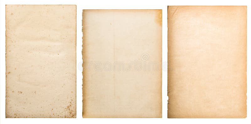 Ancienne texture de papier arrière-plan page de livre usée isolée image libre de droits