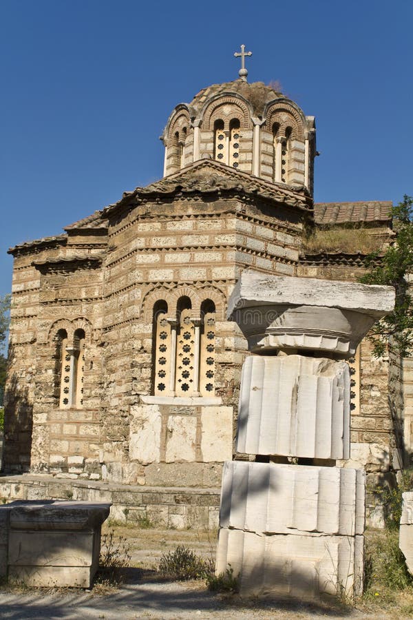 Ancient Agora at Athens city in Greece stock photography