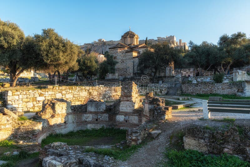 Ancient Agora of Athens Greece royalty free stock photography