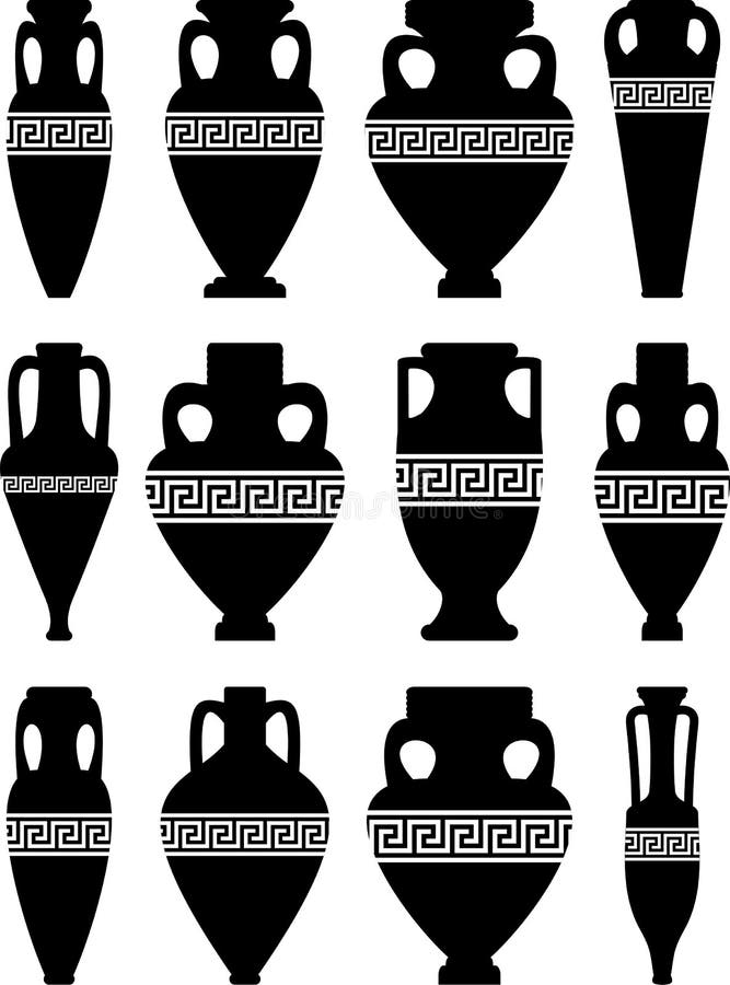 Ancient Amphorae and Vases vector illustration