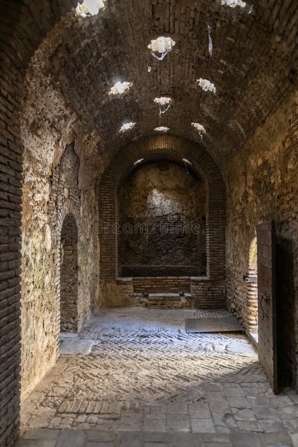 Ancient arab baths ”cold room” Ronda Spain. Ancient arab baths ”cold room” in Ronda. Andalusia, Spain, Europe. The Arabic Bathhouses, located in the royalty free stock photo Ancient arab baths ”cold room” Ronda Spain. Ancient arab baths ”cold room” in Ronda. Andalusia, Spain, Europe. The Arabic Bathhouses, located in the royalty free stock photo