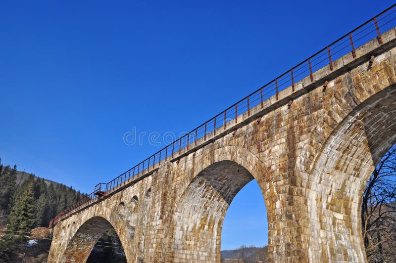 The ancient arch railway bridge from a stone