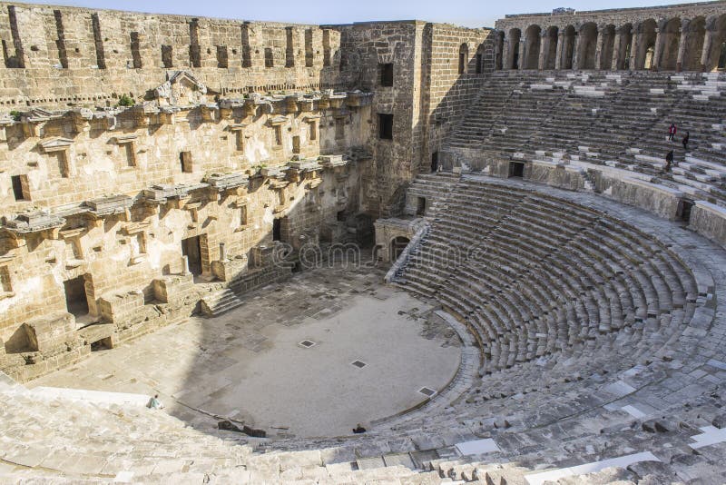 Ancient Aspendos Amphitheater Stock Image - Image of performance ...