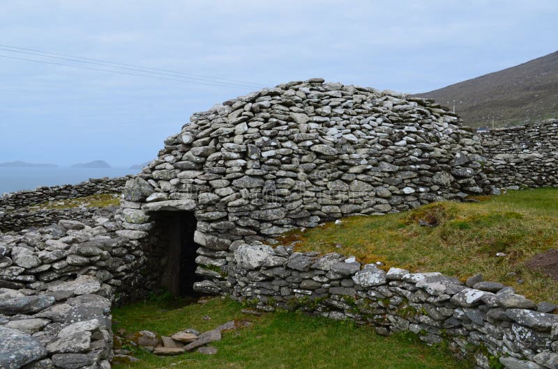 Ancient Beehive Huts in Ireland Stock Image Image of islands
