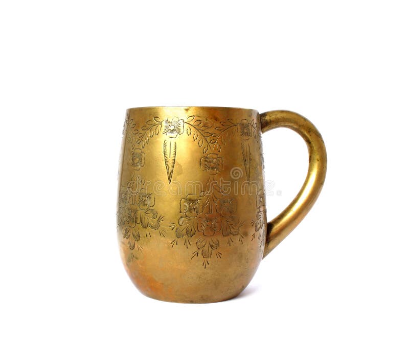 Ancient bronze mug stock image. Image of metal, empty 13260799