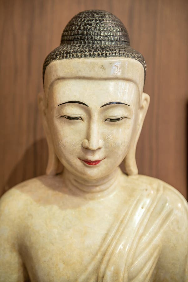 Ancient Buddha Made from White Jade Stock Photo Image of china