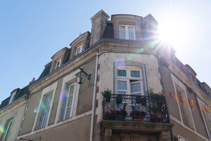 Ancient building in guerande in Brittany France west coast atlantic with sun royalty free stock images Ancient building in guerande in Brittany France west coast atlantic with sun royalty free stock images