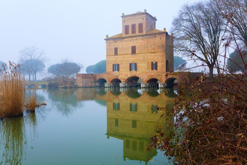 Ancient building from Po river lagoon, Italy