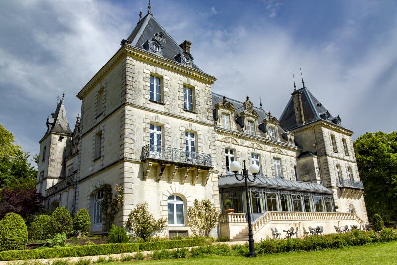 Ancient Castle Chateau De Mirambeau Editorial Photography - Image of ...
