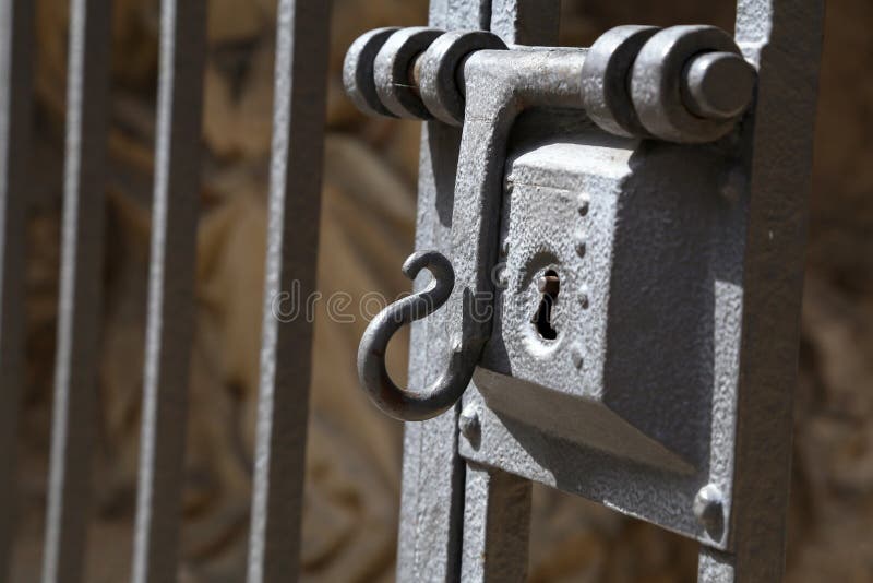 An Ancient Castle on a Metal Gate Stock Photo - Image of gothic, gate ...