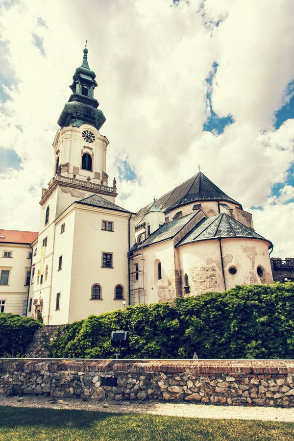 Starobylý hrad v Nitre, Slovenská republika, retro foto filter