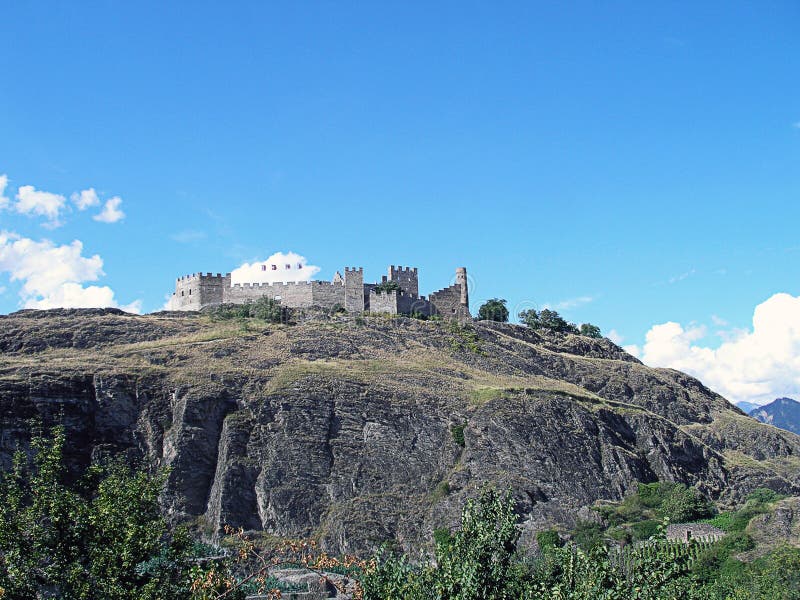 Tourbillon Castle In Sion, Switzerland. Stock Image - Image of ...