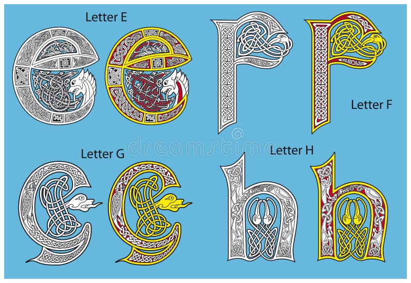 Ancient Celtic alphabet stock vector. Illustration of revival - 18859788