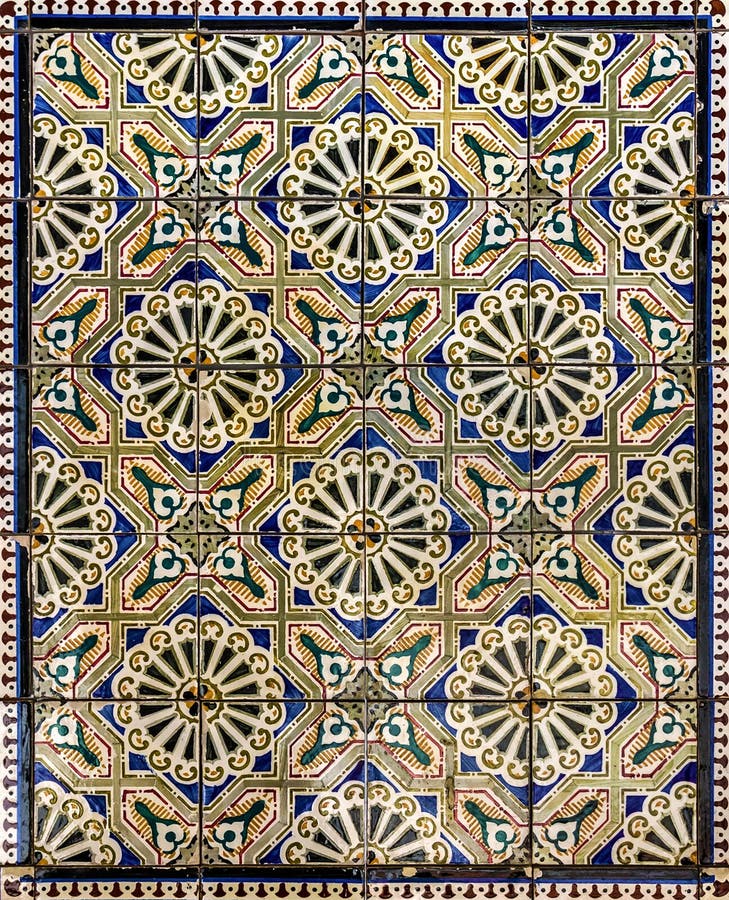 Ancient Ceramic Tile, Museum Azulejo, Lisbon, Portugal. Editorial Image