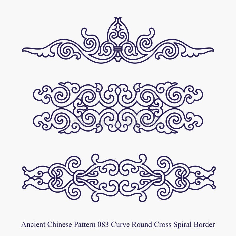 Ancient Chinese Pattern of Curve Round Cross Spiral Border Stock Vector ...