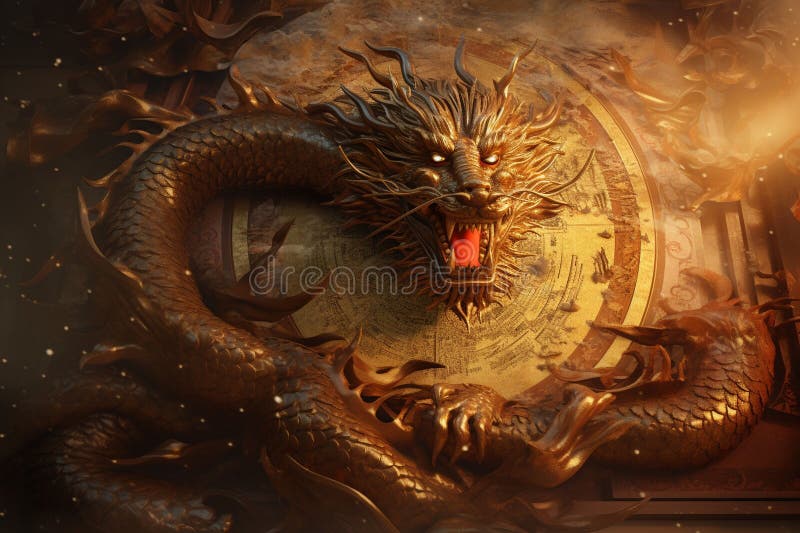 Ancient Chinese scrolls featuring revered and myth royalty free illustration