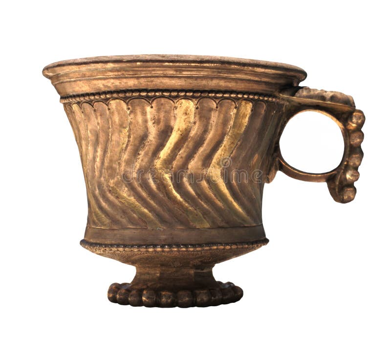 Ancient Chinese wine cup isolated.