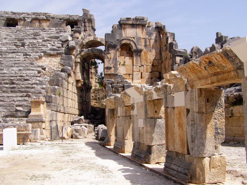 Ancient City of Hierapolis, Pamukkale, Turkey Stock Photo Image of