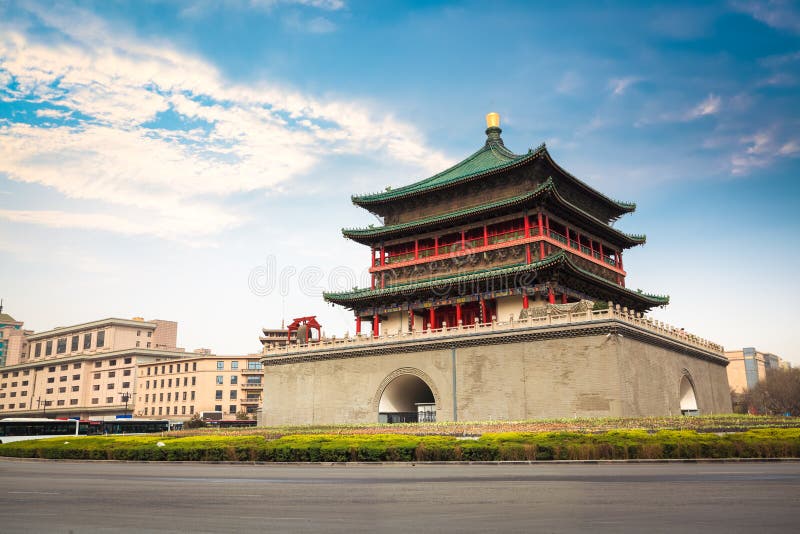 Ancient city xian bell tower royalty free stock images